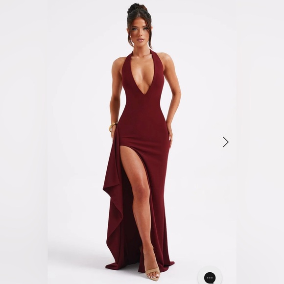 Luella Red Halter Maxi Dress - Picture 1 of 5